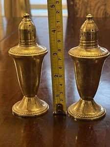⭐️ DUNCHIN VINTAGE STERLING SILVER SALT & PEPPER SHAKERS (PAIR) WEIGHTED - Picture 1 of 5