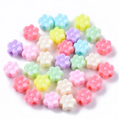 75pcs Flower Beads Mix, 11.5mm with Large Hole - Jewellery Making Beading Crafts - Image 1 of 3