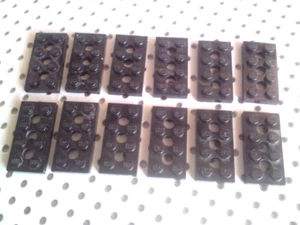 Placa Lego Technic 2x4 con 3 agujeros [3709] negra x12 - Imagen 1 de 4