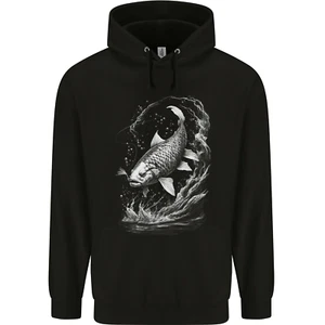Carp Fish on a Line Fishing Fisherman Childrens Kids Hoodie - Picture 1 of 3