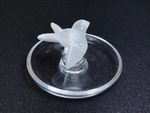  Lalique Crystal Swallow Ring Holder/ Pin Dish  Made in France - Picture 1 of 7