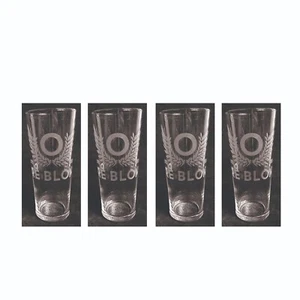 PURE BLONDE 4 x TAPPERED BEER GLASSES 425ml BNWOB MAN CAVE AUSSSIE ETCHED EFFECT - Picture 1 of 1