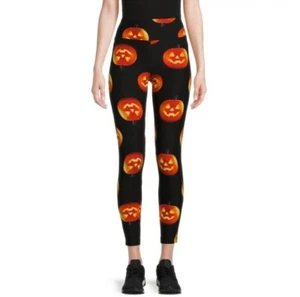 Womens Halloween Leggings Jack O'Lantern Pumpkin No Boundaries XL - Picture 1 of 6