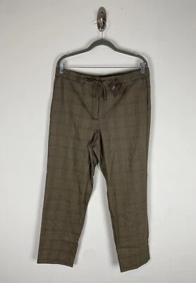 Nwt J. Jill Trouser Pants Size Medium Brown Black Plaid Houndstooth Drawstring - Image 1 of 4