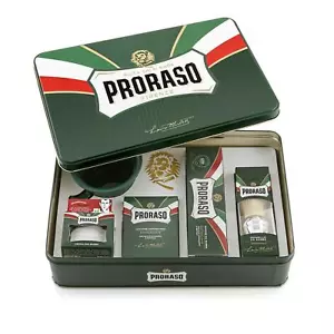 PRORASO (Shaving, Set, Metal, Box, Mug, Brush, Cream, Balm, Pre-Shave, GIFT) - Picture 1 of 1