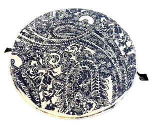 Nicole Miller Home Runde 14,25" TISCHSETS (4) Blau Silber Weiß Paisley - Bild 1 von 5