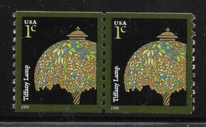 US Scott #3758A, PAIR 2008 Tiffany Lamp 1c FVF MNH - Picture 1 of 1