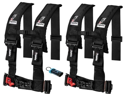Dragonfire Racing Black RZR 4 Point Harness 3" Set of 2 For RZR XP 800 900 1000 - Image 1 of 2