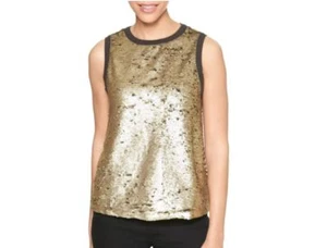 Gap Sleeveless Sequin Tank Top Shirt Pale Gold  NEW  - Picture 1 of 1