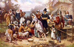 The First Thanksgiving Jean Leon Gerome Ferris Painting Poster Art Print - Picture 1 of 2