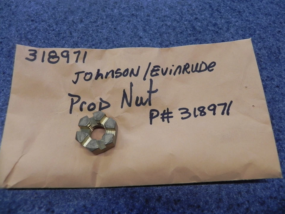 Evinrude Johnson Propeller Nut P# 318971 New 9.9/15 H.P. - Image 1 of 1