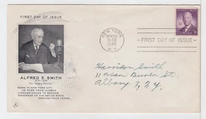 TurtlesTradingPost- Alfred E. Smith- 1945 FDC #937 Artcraft Cachet - Picture 1 of 1