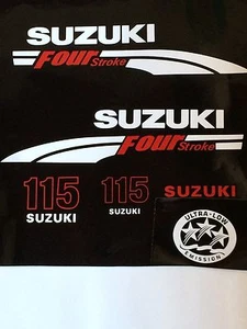 Suzuki FourStroke Outboard Engine Decal Kit MARINE VINYL 115 hp - Picture 1 of 1