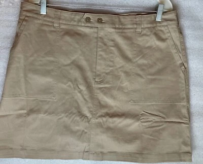 Saia curta cáqui clássica feminina LANDS' END, 16, NOVA SEM ETIQUETAS - Imagem 1 de 4