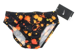 Nike TFSS0004 Boys Youth Swimming Splatter Swim Briefs Swimsuit TFSS0004 - Picture 1 of 12