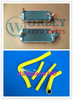Aluminum Radiator RM250 1996-2000 For Suzuki + Yellow hose 97 98 RM 250 2-stroke - Image 1 of 4