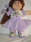  PAS de poupée 16 pouces patch chou fille chemisier pantalon cheveux arc violet gingham floral