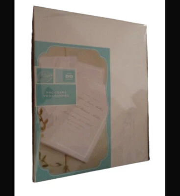 Gartner 50 Triple Programa Blanco Plata Boda Bautizo Invitaciones Nuevo En Caja Foto 1 de 4