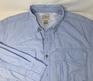 L.L. Camisa Bean M Regular Azul Manga Larga Abotonada Ventilación Trasera Informal Exterior - Imagen 1 de 4