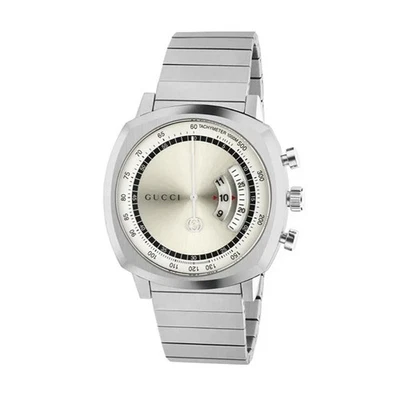 GUCCI YA157302 GRIP 40MM CHRONO SILVER DIAL STAINLESS STEEL BRACELET MEN'S WATCH - Image 1 of 4