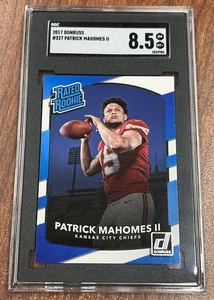 2017 Panini Donruss Patrick Mahomes II Rated RC Rookie #327 Chiefs SGC 8.5 - Picture 1 of 2