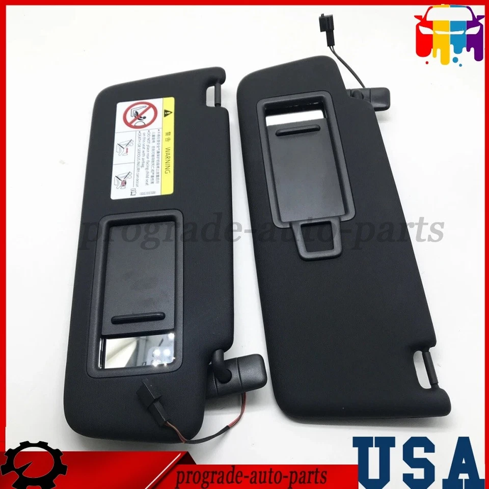 2PCS Side Sun Visor Panel With Makeup Mirror For VW Golf 7 SportsVan Jetta MK7 - Imagem 1 de 4