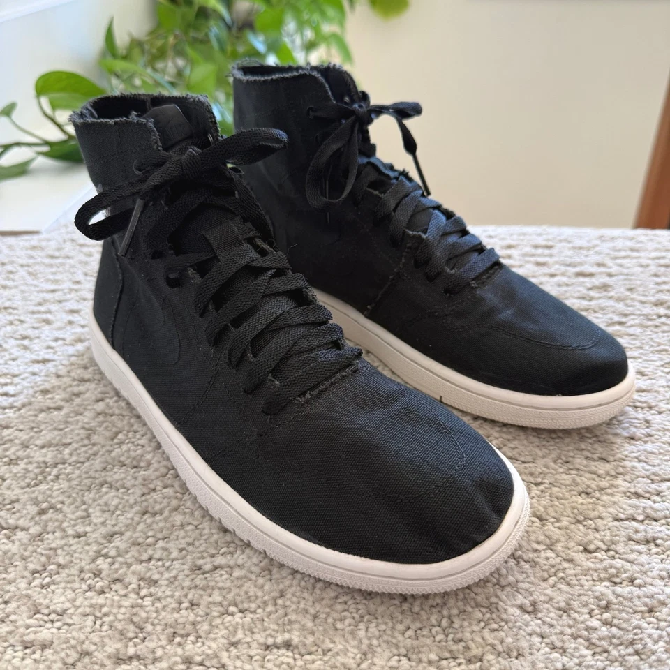 Nike Air Jordan 1 Retro Alta Lona Deconstruida Negra Hombres 9 Tenis 867338-010 Foto 1 de 4