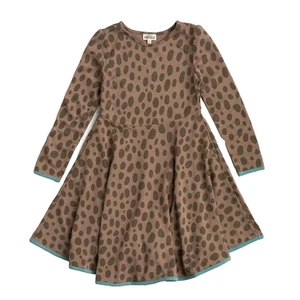 NEW Finding Foxtale Girls Skipping Rock Dress Size 5 Brown Stretch Animal Print - Picture 1 of 7