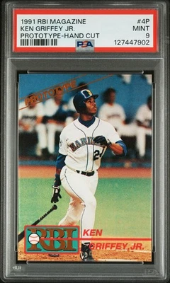 127447902 Ken Griffey Jr 1991 cargador RBI 4P prototipo cortado a mano PSA 9 Foto 1 de 3