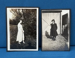 Farm Girl by Barn Rural Kansas Antique 1910's Photos Lt#61 - Picture 1 of 2
