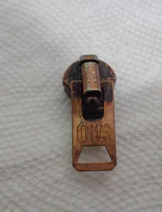 One Antique Brass #10 Conmar Heavy Duty Vintage Slider for metal zippers - Picture 1 of 3