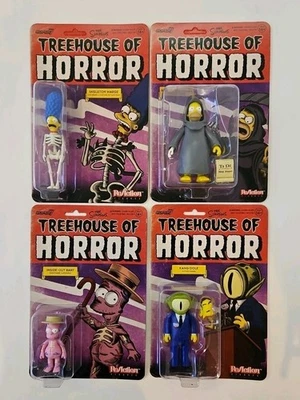 ReAction Los Simpson Casa del Árbol del Horror Onda 1 Juego Completo de 4 SUPER 7 Foto 1 de 4