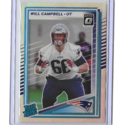 Уилл Кэмпбелл 2025 Panini Donruss рейтинг дебютант серебро призма RC #345 (TJ) - Изображение 1 из 2