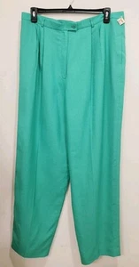 Talbots Pants Womens 20W 38x31 Pleated Linen-Blend Straight Leg Highwaisted NWT - Picture 1 of 6
