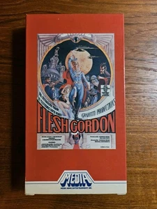 Flesh Gordon VHS Media Home Entertainment 1981 Tri Fold Bottom - Imagen 1 de 10