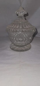 Vintage Degenhart Wildflower Diamond Cut Glass Candy Dish with Lid Compote - Picture 1 of 6
