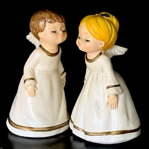 Vintage Christmas Kissing Angels 6.75" Paper Mache Made in Japan *READ* - Bild 1 von 13