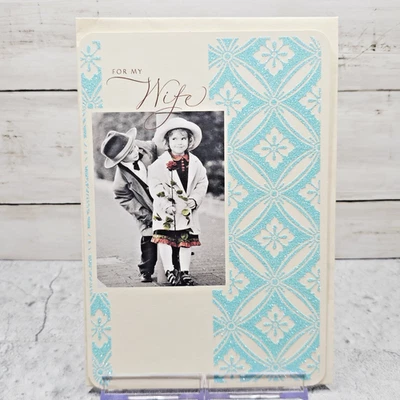 Hallmark Anniversary Greeting Card 6x8 Wife Blue Glitter Kids Crush Foto 1 de 4