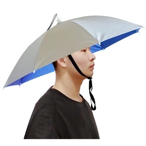 Umbrella Hat, 25 inch Fishing Umbrella Cap Hands Free Umbrella Elastic Foldin... - Picture 1 of 6