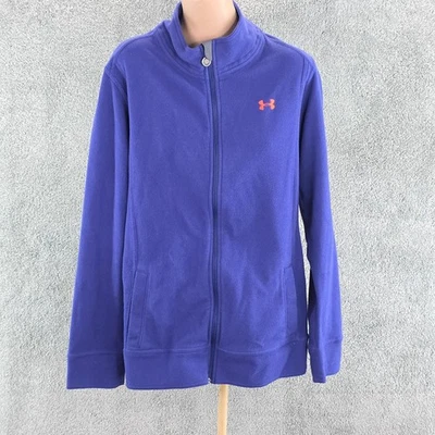 Under Armour Jacket Mens XL Blue Fleece Full Zip Athletic Performance 1230920 — 第 1/4 张图片