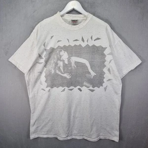 Female Photo T-Shirt Mens 2XL White Grey Vintage Single Stitch Oneita - Picture 1 of 10