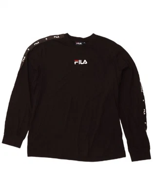 FILA Mens Graphic Top Long Sleeve 2XL Black Cotton DS13 - Image 1 of 3