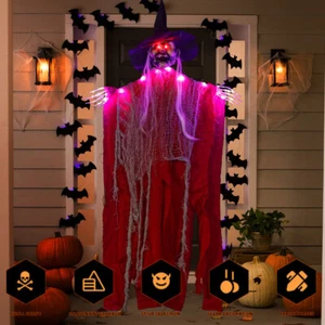 Halloween Haunted House Witch Hanging Decoration Indoor/Outdoor Home Decor - Picture 1 of 5