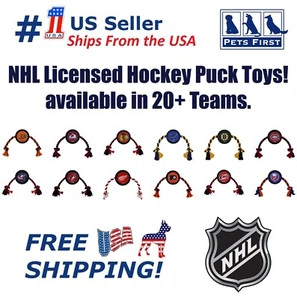 Pets First NHL Gummi Puck Spielzeug für Hunde & Katzen robustes Hockey Hundespielzeug mit Seil - Bild 1 von 118