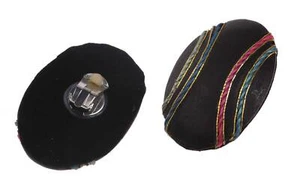 Pendiente de madera con diseño, negro, óvalo plano 52mm - Imagen 1 de 1