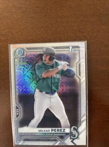 2021 BOWMAN CHROME PROSPECT 1st CARD #BCP-215 - MILKAR PEREZ Mojo Refractor - Picture 1 of 2