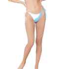L*SPACE Dani Side Tie High Leg Cut Bikini Bottom in Cornflower & White Large
