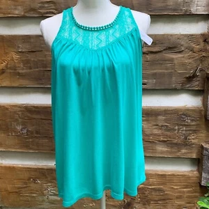 CHARMING CHARLIE Lace Knit Soft Tank Top. Green, Seafoam, Mint Sz S Small NWT - Picture 1 of 11