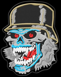 Skull Helmet XL crâne ecusson brodé patche Thermocollant iron-on patch - Imagen 1 de 1