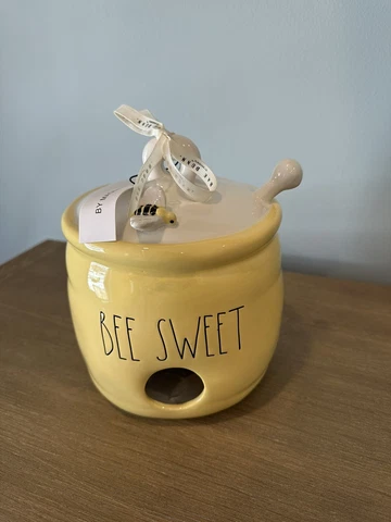 Rae Dunn Ceramic “Bee Sweet” Honeypot Birdhouse Cover